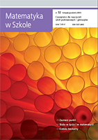 okładka czasopisma Matematyka w Szkole nr 52 (XI-XII 2009)