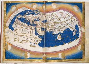 Mapa świata Ptolemeusza wg Nicolausa Germanusa - XV w.